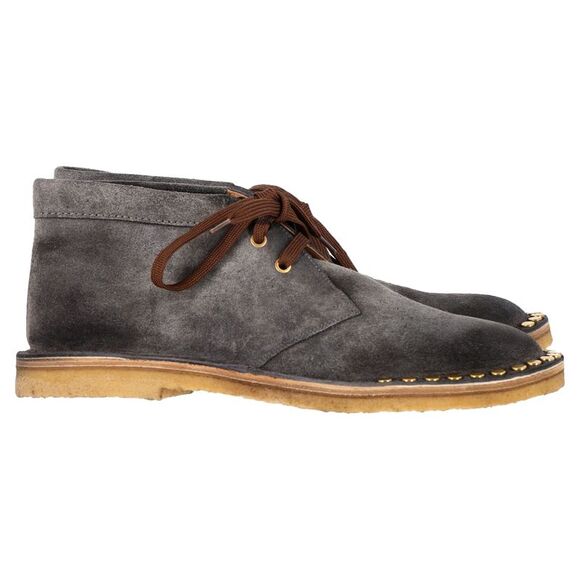 Prada Studded Lace-Up Desert Boots in Grey Suede - Picture 1 of 12